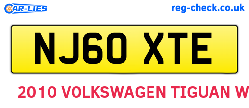 NJ60XTE are the vehicle registration plates.
