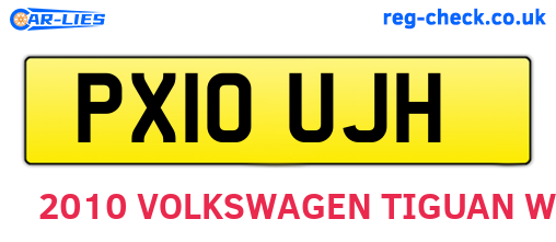PX10UJH are the vehicle registration plates.
