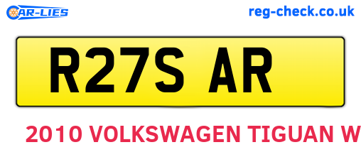 R27SAR are the vehicle registration plates.