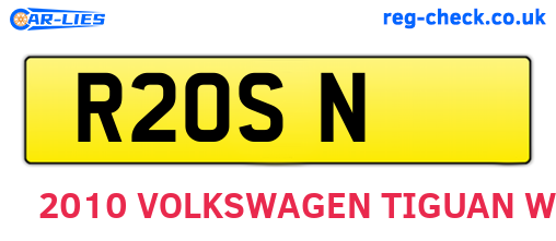 R2OSN are the vehicle registration plates.