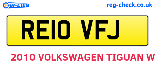 RE10VFJ are the vehicle registration plates.