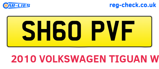 SH60PVF are the vehicle registration plates.
