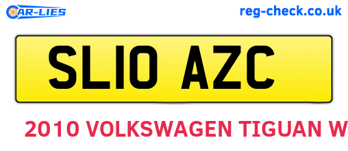 SL10AZC are the vehicle registration plates.