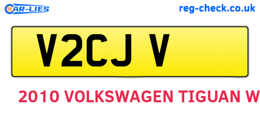 V2CJV are the vehicle registration plates.