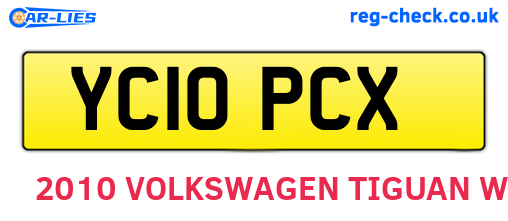 YC10PCX are the vehicle registration plates.