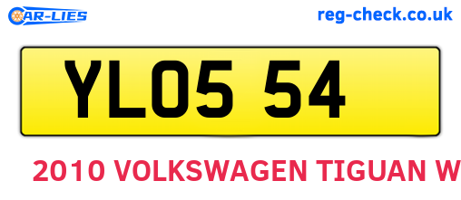 YLO554 are the vehicle registration plates.