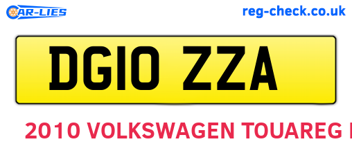 DG10ZZA are the vehicle registration plates.