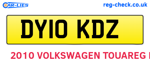 DY10KDZ are the vehicle registration plates.