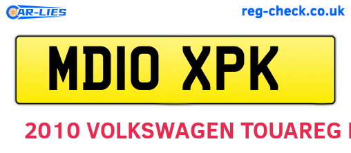 MD10XPK are the vehicle registration plates.