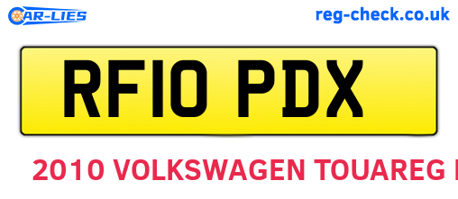 RF10PDX are the vehicle registration plates.