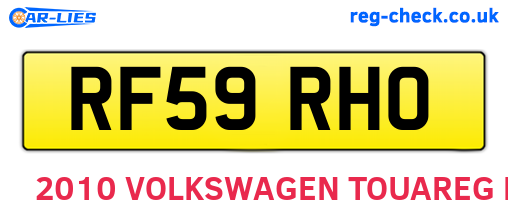RF59RHO are the vehicle registration plates.