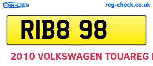 RIB898 are the vehicle registration plates.