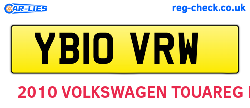 YB10VRW are the vehicle registration plates.