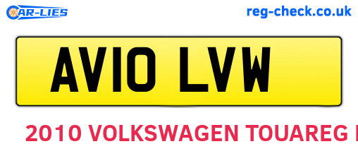 AV10LVW are the vehicle registration plates.