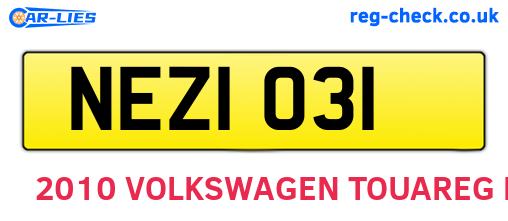 NEZ1031 are the vehicle registration plates.