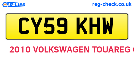 CY59KHW are the vehicle registration plates.