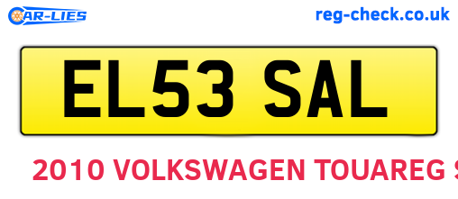 EL53SAL are the vehicle registration plates.