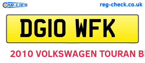 DG10WFK are the vehicle registration plates.