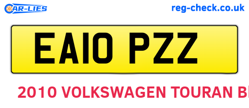 EA10PZZ are the vehicle registration plates.