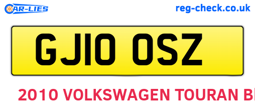GJ10OSZ are the vehicle registration plates.