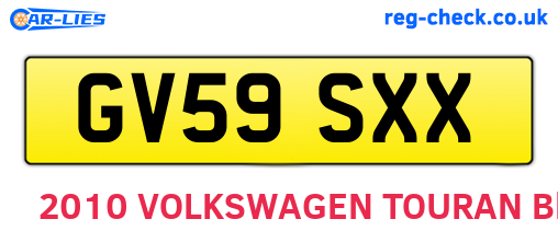GV59SXX are the vehicle registration plates.
