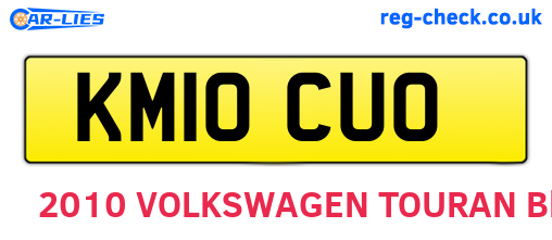 KM10CUO are the vehicle registration plates.