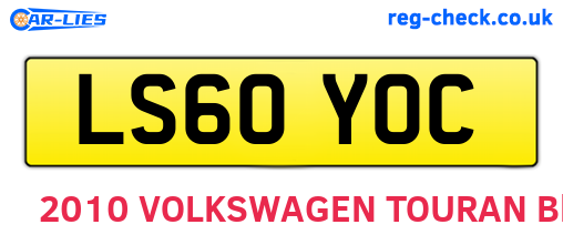 LS60YOC are the vehicle registration plates.
