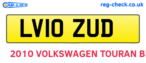 LV10ZUD are the vehicle registration plates.