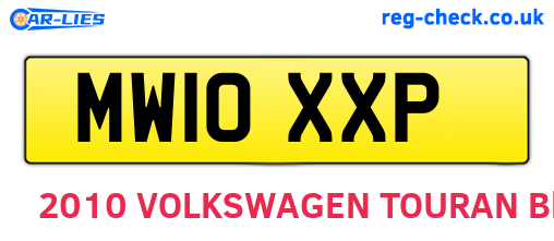 MW10XXP are the vehicle registration plates.