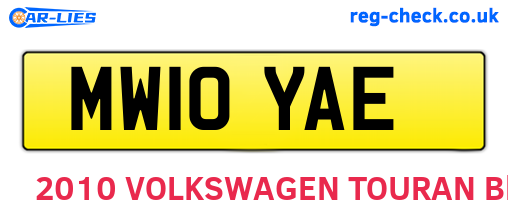 MW10YAE are the vehicle registration plates.