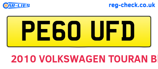 PE60UFD are the vehicle registration plates.