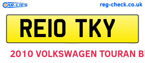 RE10TKY are the vehicle registration plates.