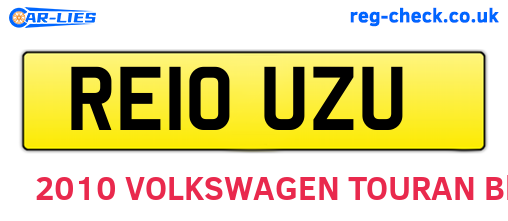 RE10UZU are the vehicle registration plates.