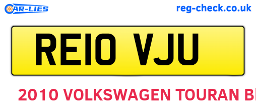 RE10VJU are the vehicle registration plates.