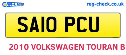 SA10PCU are the vehicle registration plates.