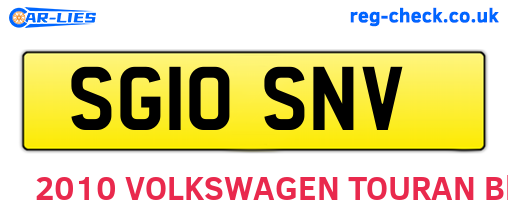 SG10SNV are the vehicle registration plates.