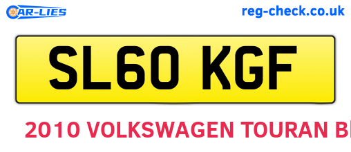 SL60KGF are the vehicle registration plates.