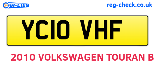 YC10VHF are the vehicle registration plates.