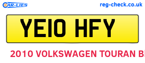 YE10HFY are the vehicle registration plates.