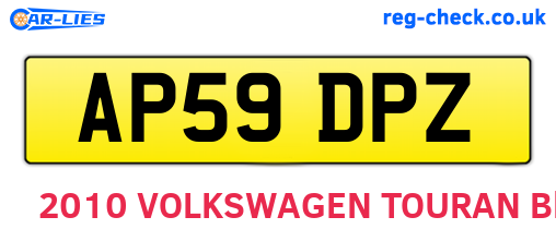 AP59DPZ are the vehicle registration plates.
