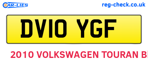DV10YGF are the vehicle registration plates.