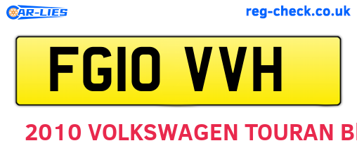 FG10VVH are the vehicle registration plates.