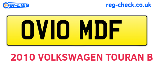OV10MDF are the vehicle registration plates.