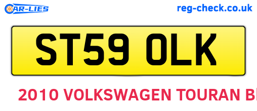 ST59OLK are the vehicle registration plates.