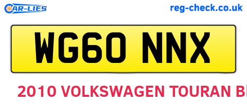 WG60NNX are the vehicle registration plates.