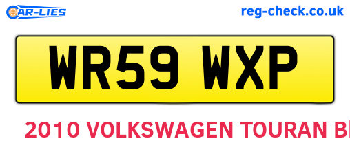 WR59WXP are the vehicle registration plates.