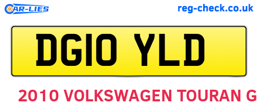 DG10YLD are the vehicle registration plates.