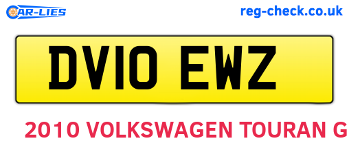 DV10EWZ are the vehicle registration plates.