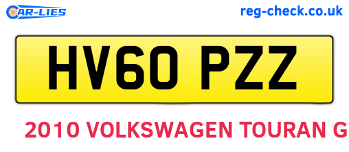 HV60PZZ are the vehicle registration plates.