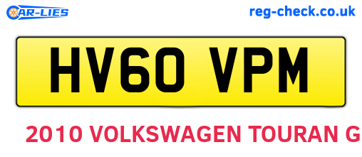 HV60VPM are the vehicle registration plates.